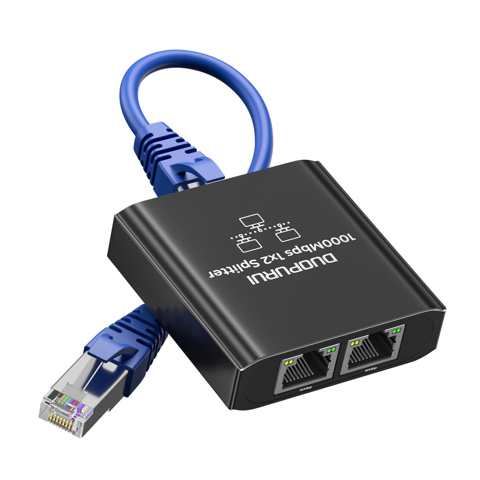 Ethernet Splitter 1 To 2 Out 1000Mbps High Speed LAN Network Adapter Cable
