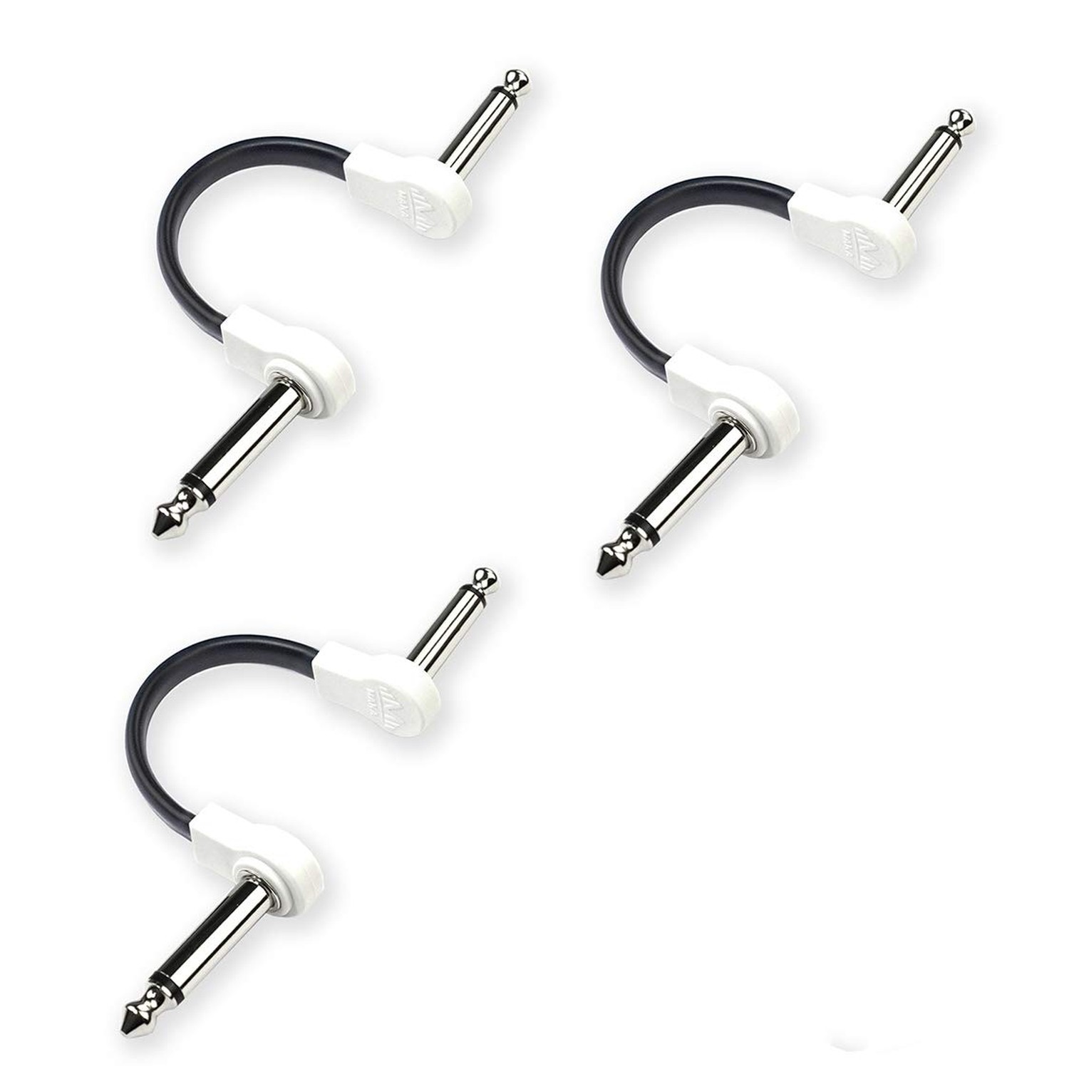 Flat Low Profile Guitar Patch Cable 4 inch for Effects Pedals, 1/4 inch Right...