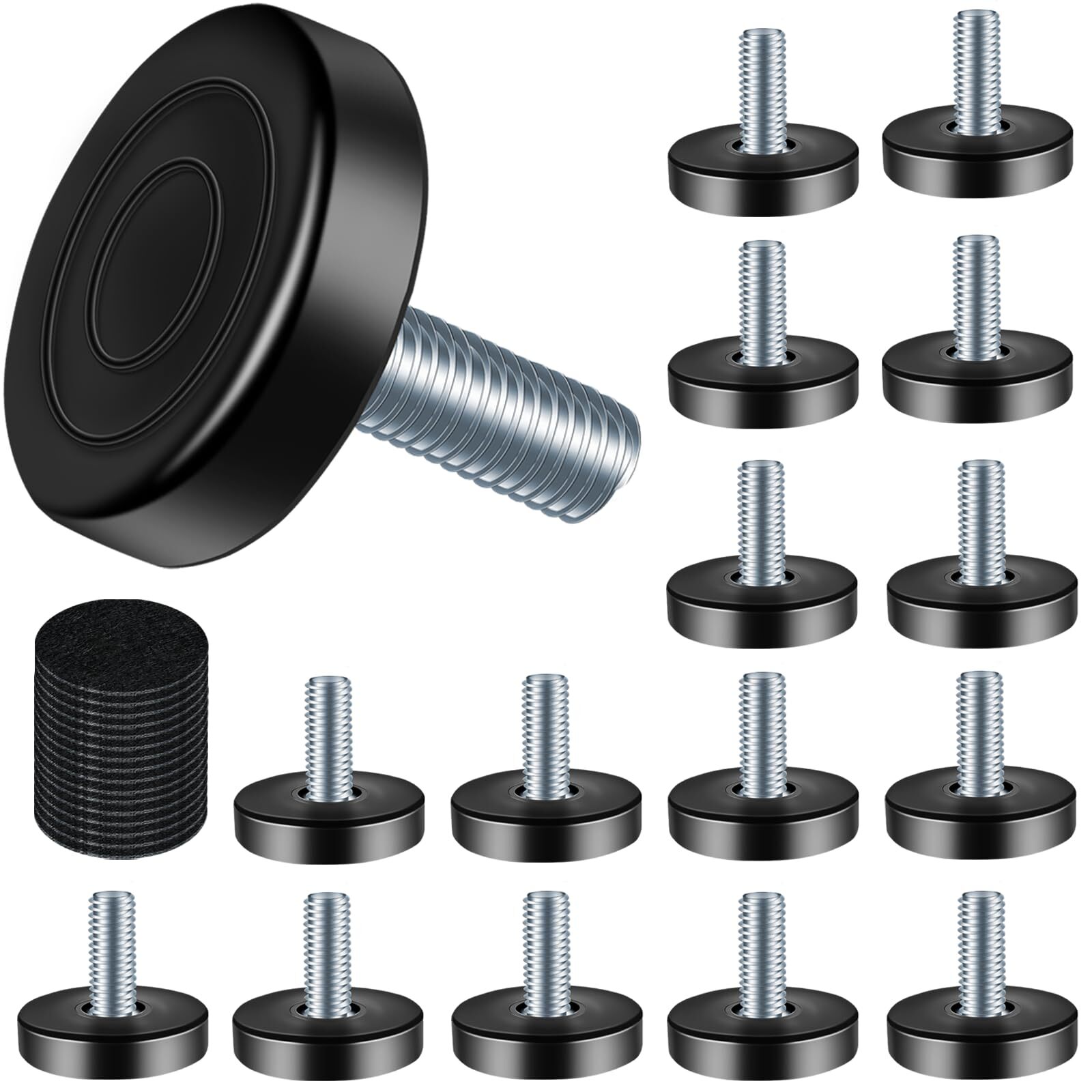 16 PCS M8 Thread Furniture Feet LevelersAdjustable Furniture feetThread Adjus...