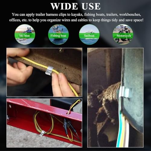 Trailer Frame Wire Clips, 0.72"/18mm Steel Trailer Wiring Clips for 25 PCS