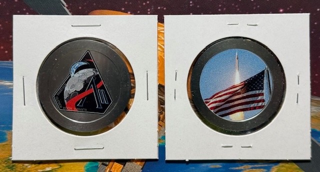 ARTEMIS II NASA MISSION CREW of WISEMAN GLOVER KOCH HANSEN POST MISSION COIN