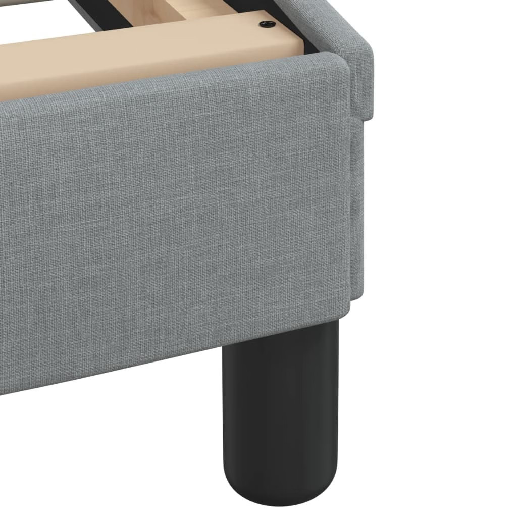 Bed Frame "Dover" Light Gray 39.4"x74.8" Fabric