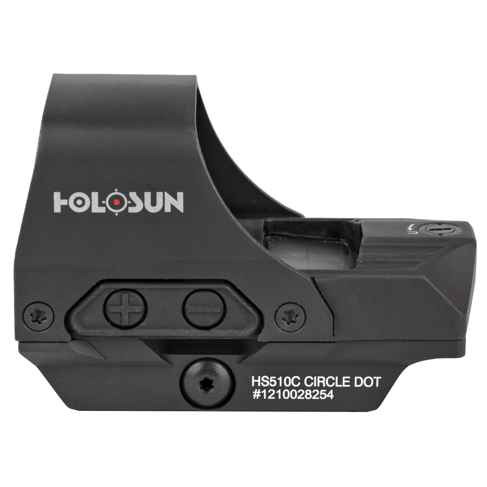 HOLOSUN HS510C Open Reflex Sight, 65 MOA Circle + Red 2 MOA Reticle - Black