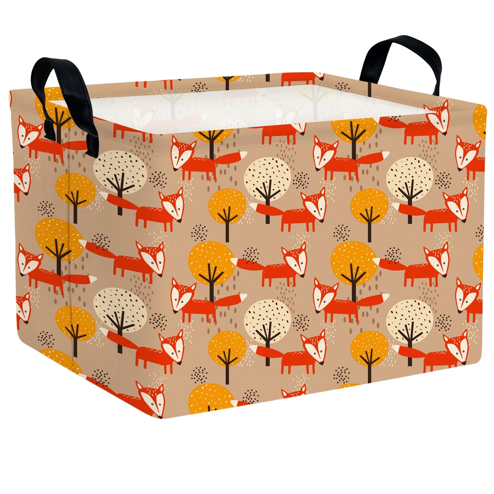 Fox Basket – Adorable Baby Fox Decor & Storage Solution, Large Rectangular Ba...