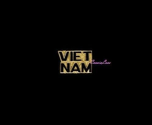VIETNAM bk-text 3/4" + a custom promo pin