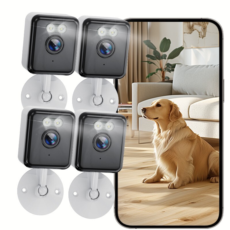 4Pcs Security WiFi Camera 3MP Home Monitor Indoor 2-way Audio Color Surveillance