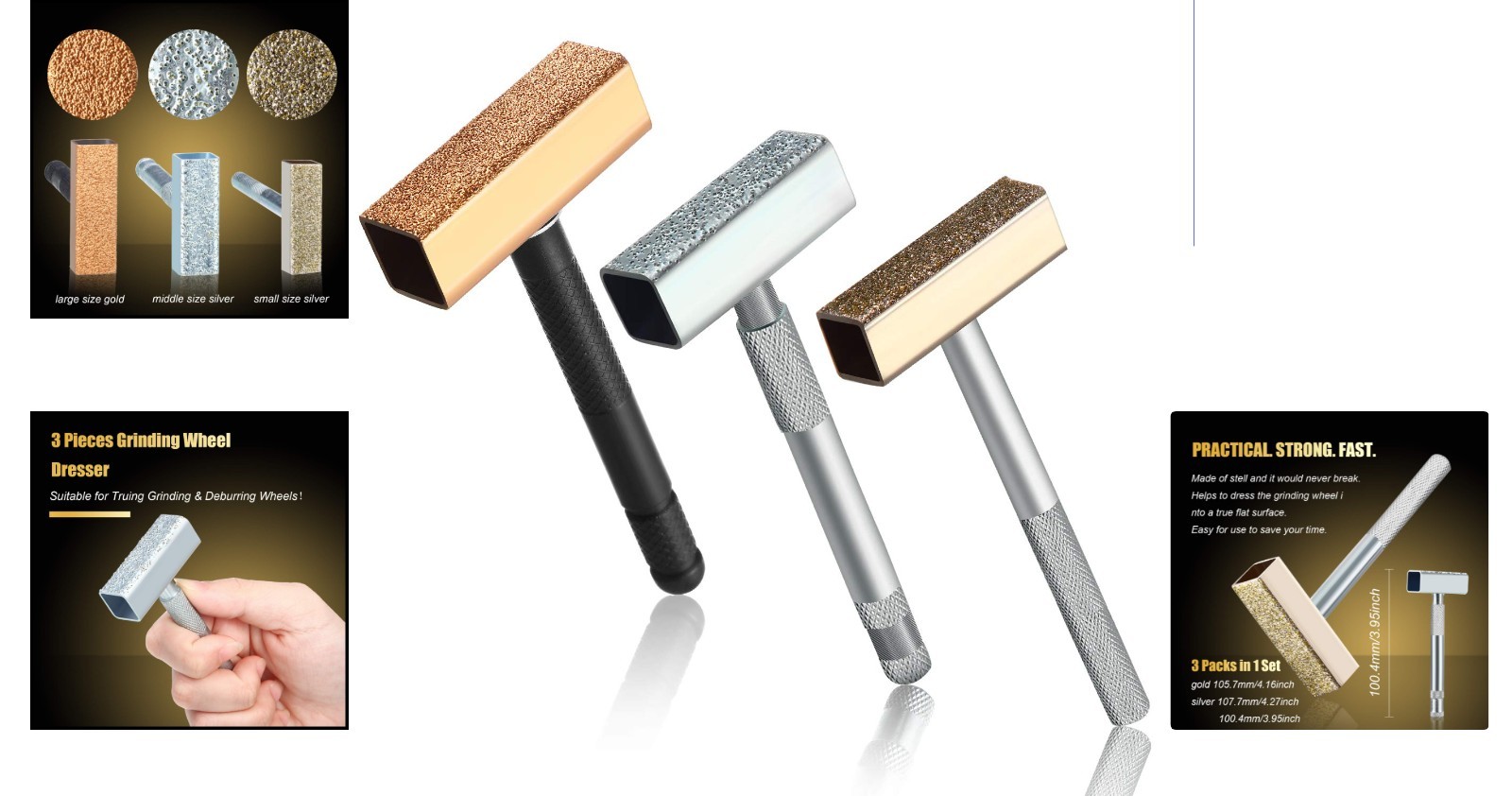 Versatile Diamond Wheel Dresser Tools - 3 Sizes for Optimal Grinding