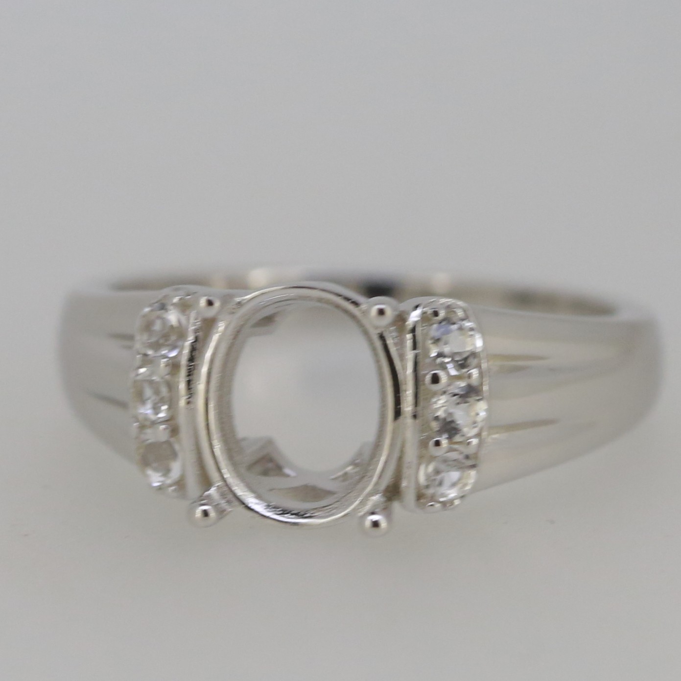 Sterling Silver Semi Mount Ring Setting Oval OV 9x7mm