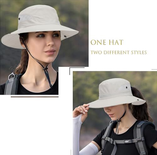 Womens Summer Sun Hat Beach Hat Wide Brim Outdoor UV Medium Solid Beige