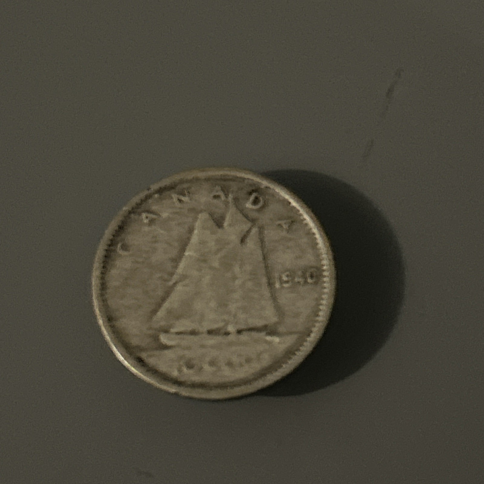 1940 Canadian 10 Cent Coin King George VI 80% Silver Collectible Currency