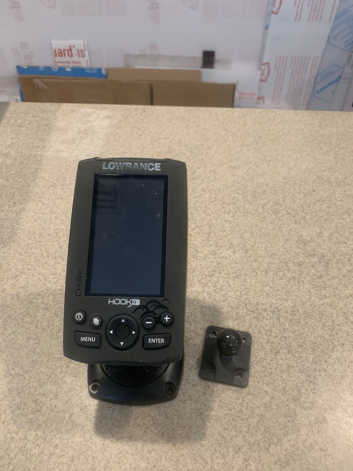 Lowrance HOOK4 CHIRP Fish Finder Sonar GPS Display Unit w/ Mount- Bad Screen
