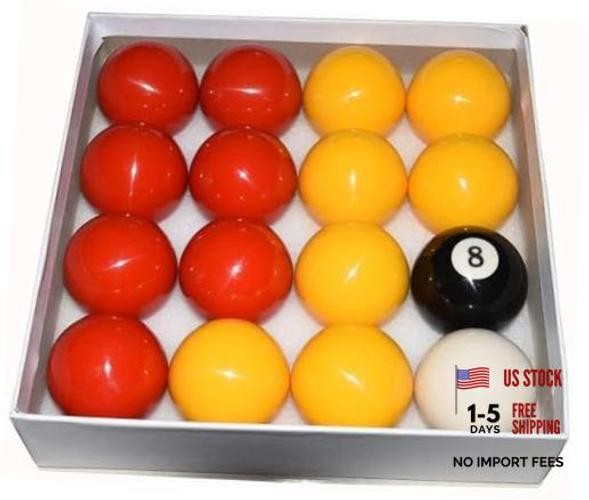 Billiard Balls Pool Table Ball Set 2-1/4 Inch Red Yellow