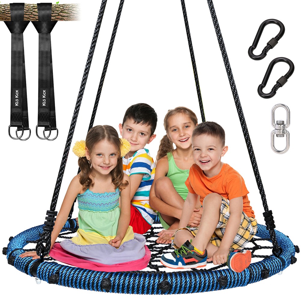 45" Kids Web Tree Swing 750lb Spider Saucer Swing Set Steel Frame UV Protection