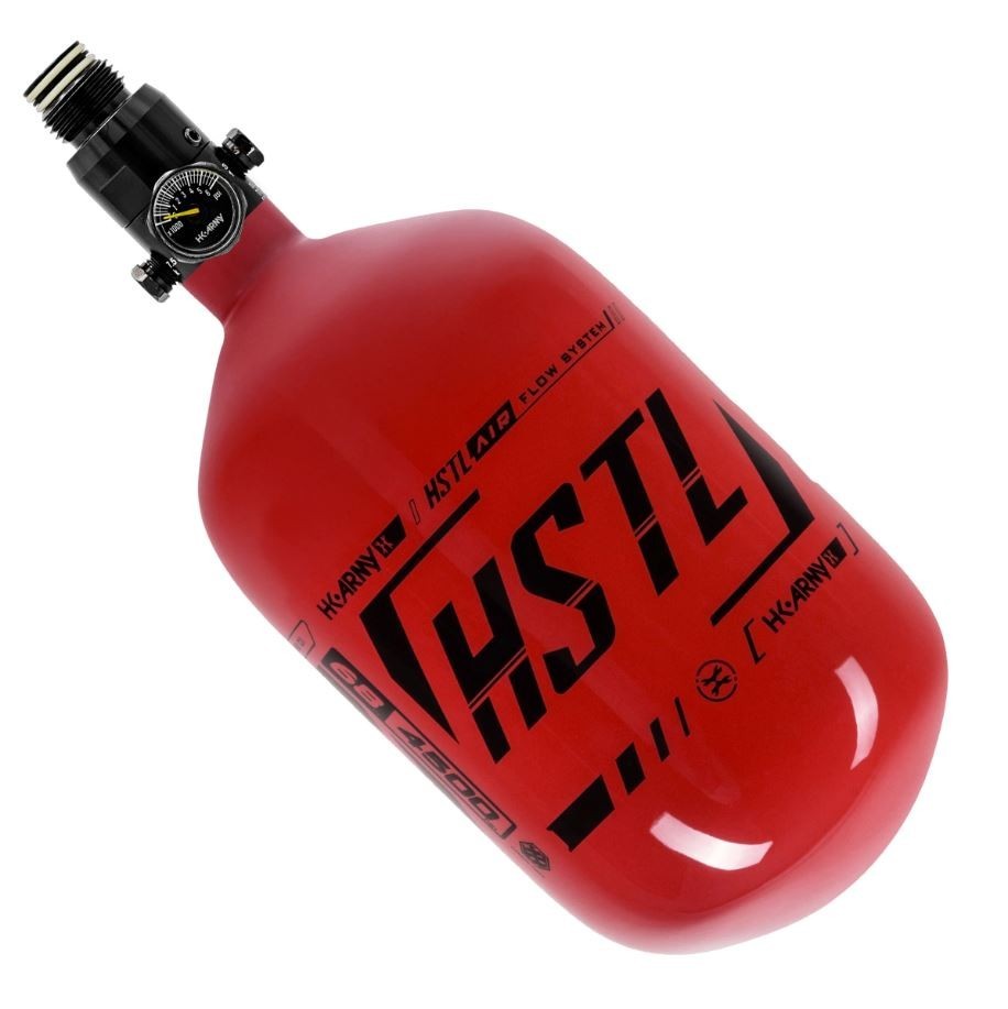 HK Army Paintball 68ci/4500psi HSTL HPA Tank w/ Standard Reg Red/Black