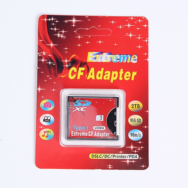CF-SD SDHC Compact Flash CF1 Type 1 slim Memory Card Adapter 32gb 64gb 128gb