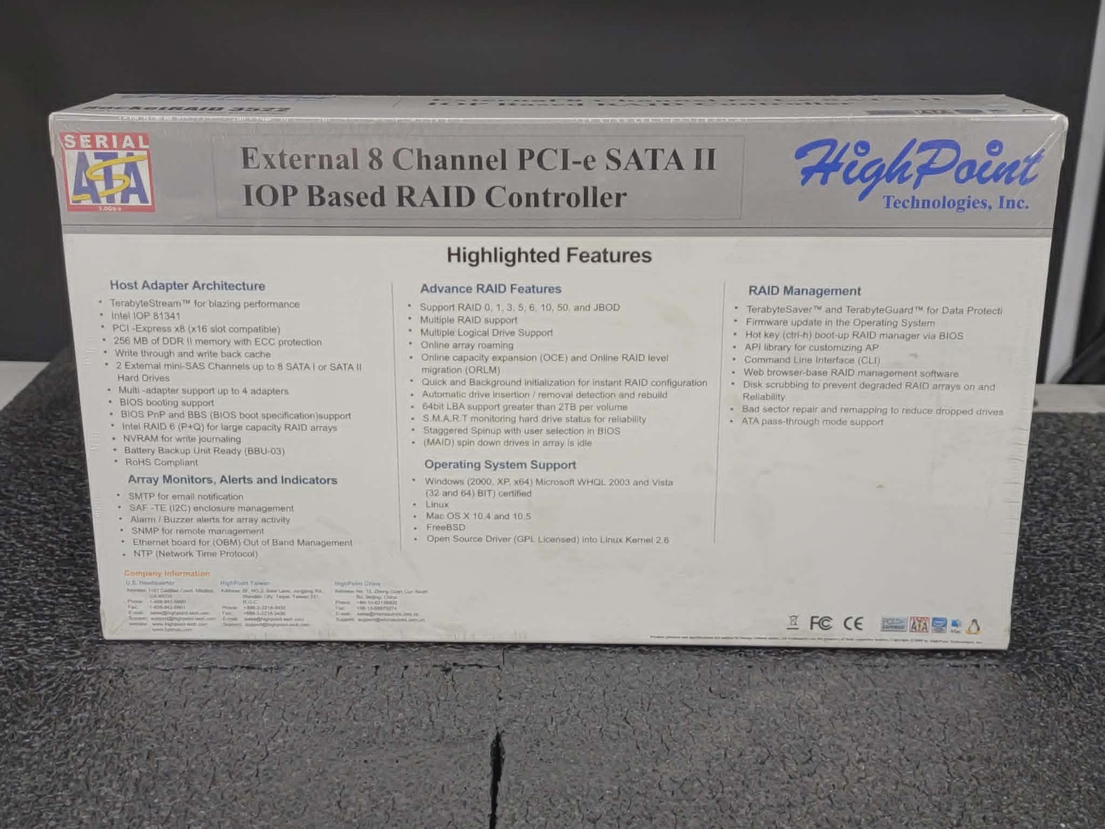 HighPoint RocketRAID 3522 External 8 Channel PCI-e SATA II IOP RAID Controller
