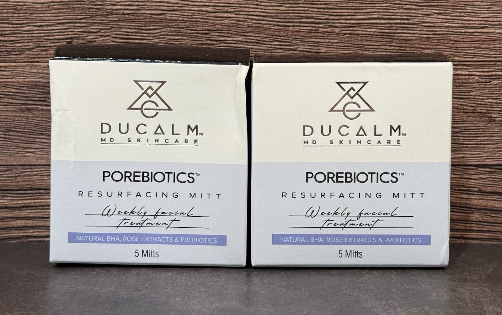Ducalm MD Skincare Porebiotics Resurfacing Mitt 5pk Bundle Of 2 Exfoliating