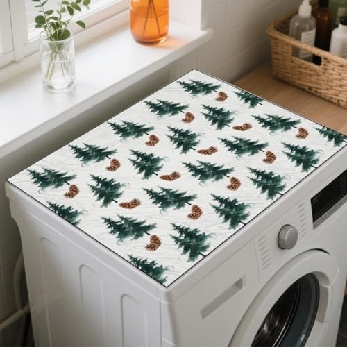 Forests Laundry Room Washer Dryer Dust Cover Mat 23.6x19.6inch Pine Cone