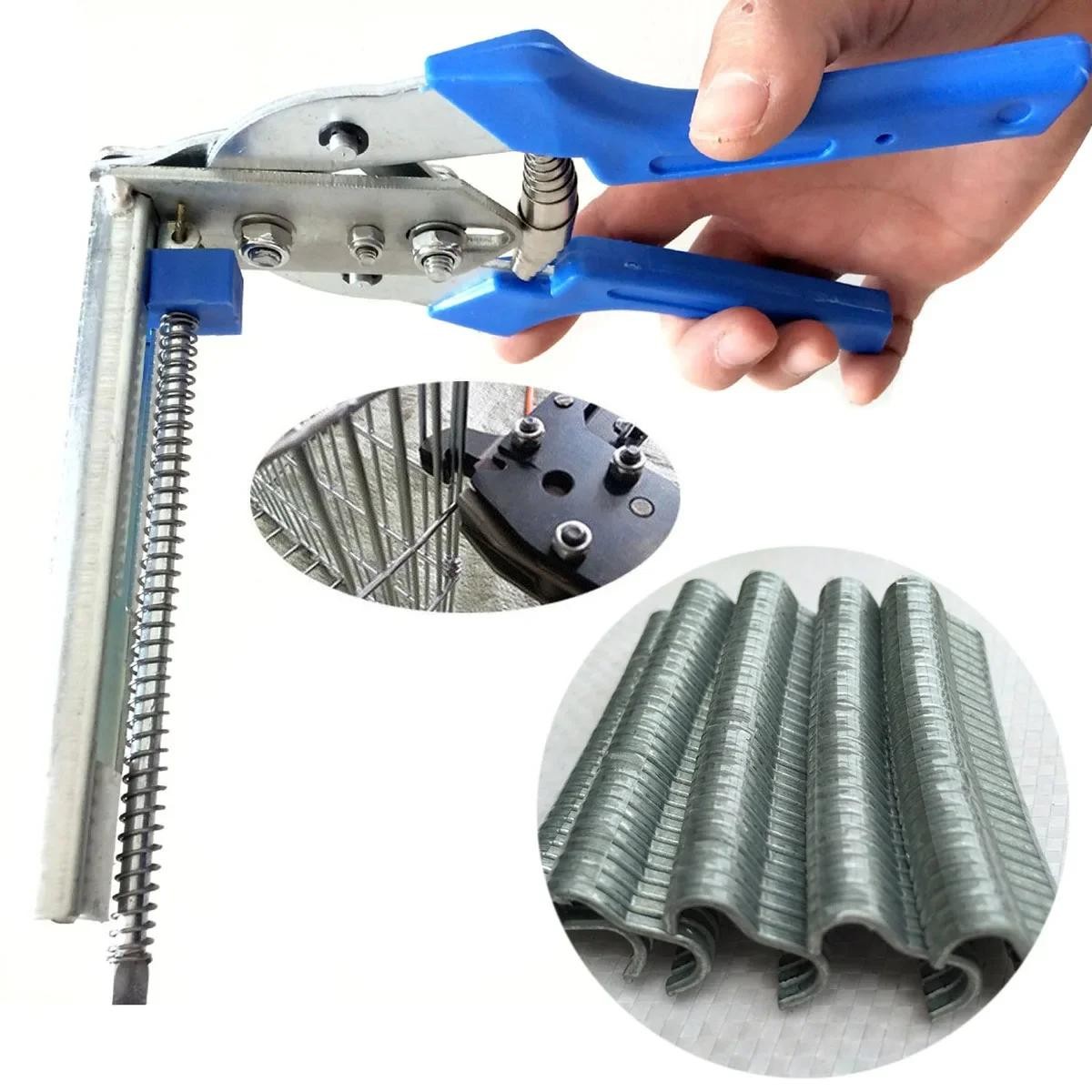 Hog Ring Pliers with 600 Clips Wire Fencing Cage Tool Set