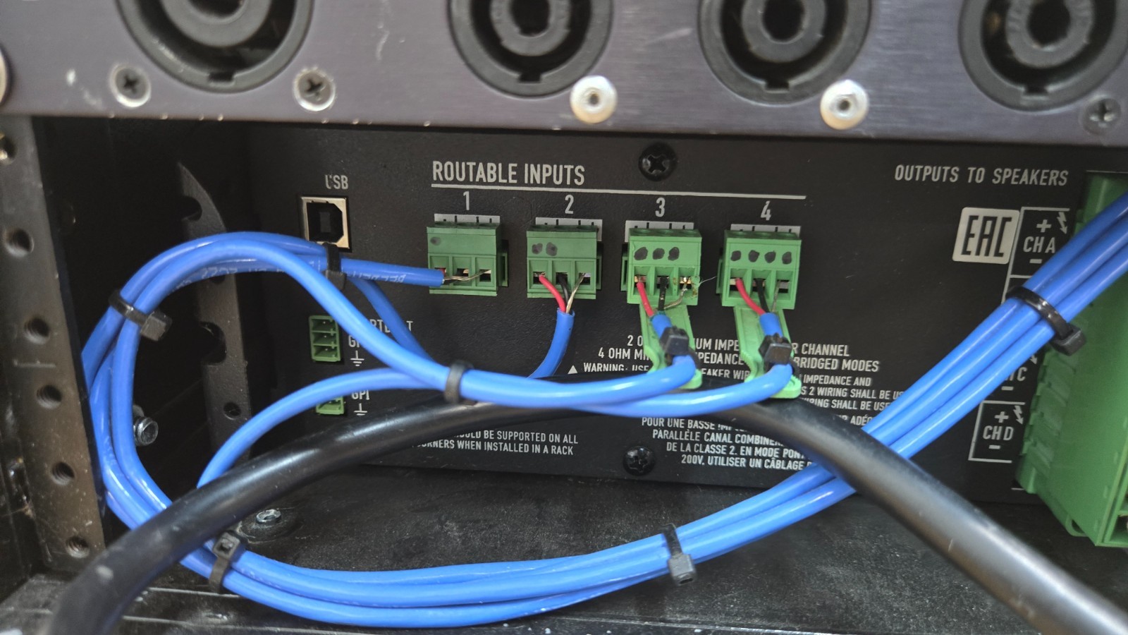 QSC CXD 4.5 Multi-Channel System Processing Amplifier, 4-Channel Low-Z, Hi-Z