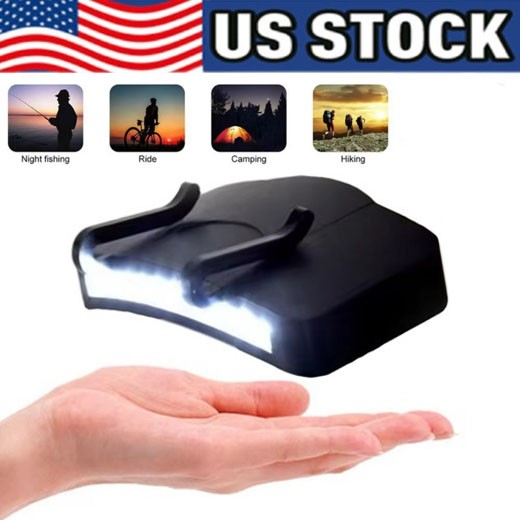 Ultra Bright Hand Free LED Clip on Cap Light for Fishing Camping Baseball Cap
