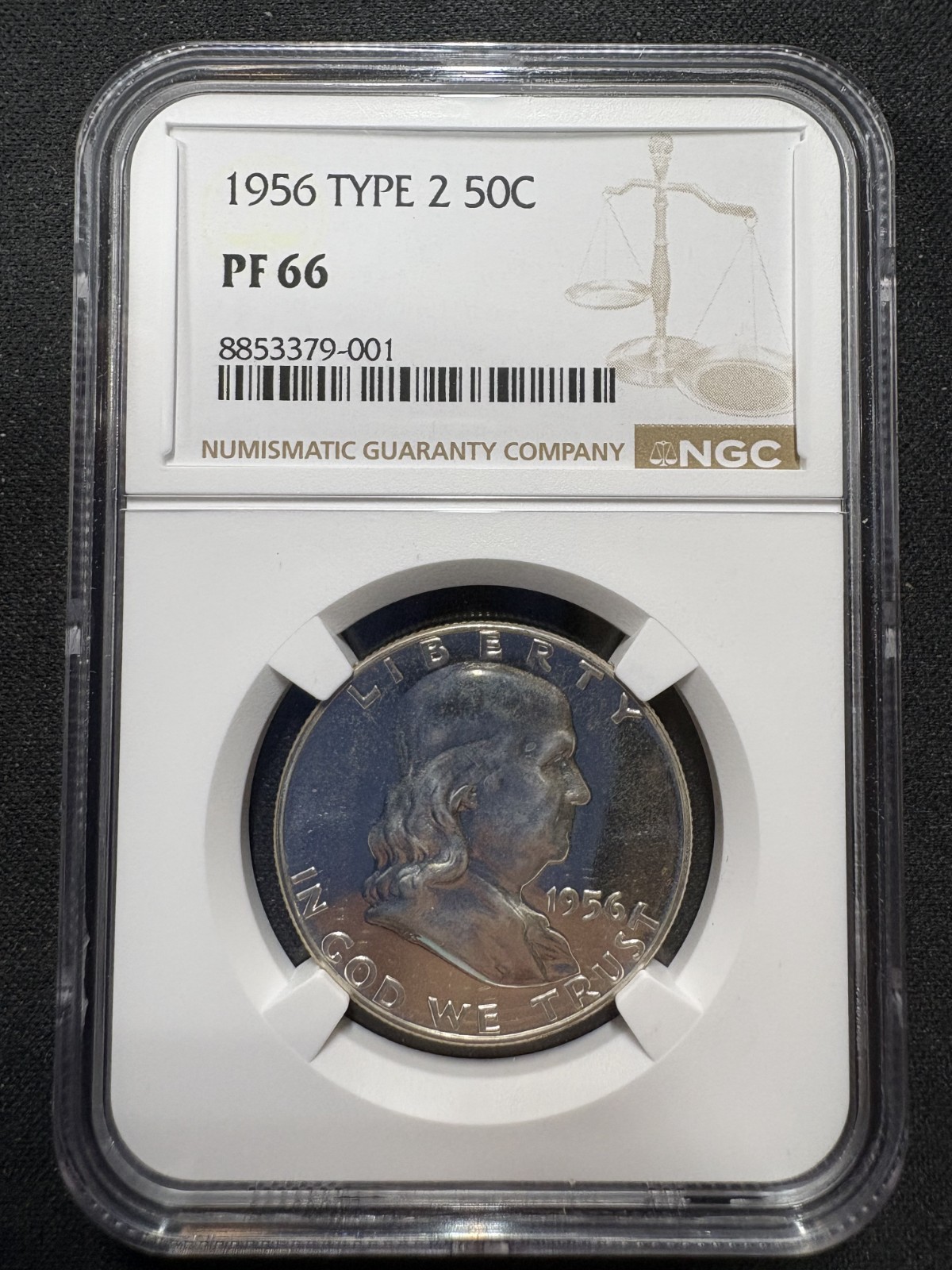 1956 Type 2 Proof Franklin Half Dollar 50c NGC PF 66