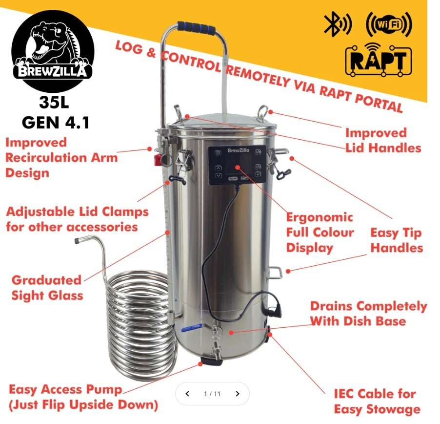 New 35L BREWZILLA-G4.1  Single Vessel All-In-One All Grain Brewing System
