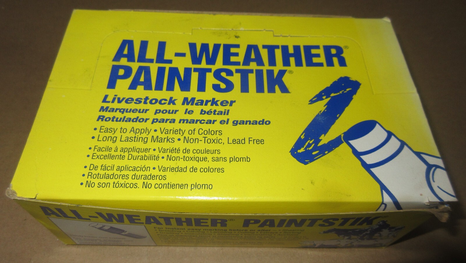 12 BLACK All Weather Paintstik Paint Sticks Livestock Marker Swine Cow Sow Pig