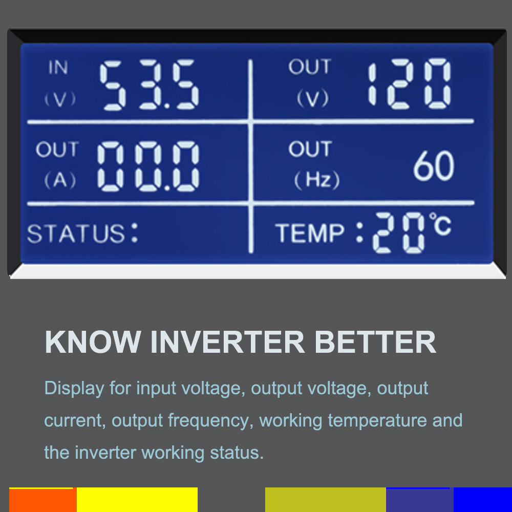 3000W Power Pure Sine Wave Inverter 48V 110V to 120V Truck Motorhome Solar Car