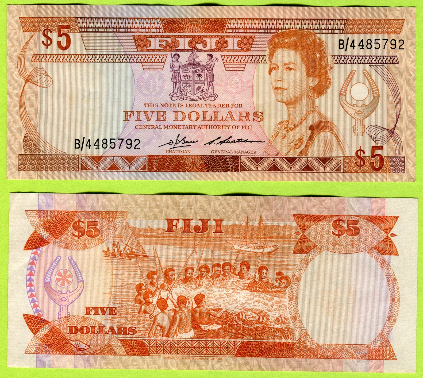 Fiji 5 Dollars ND(1986) P83 EF+/AU-- #485792
