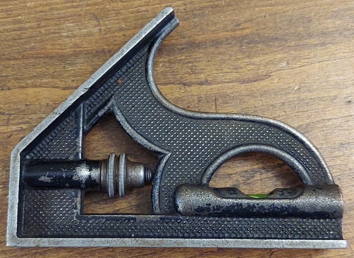 Vtg Starrett Combination Square w/ No. 490 Protractor + Center Head