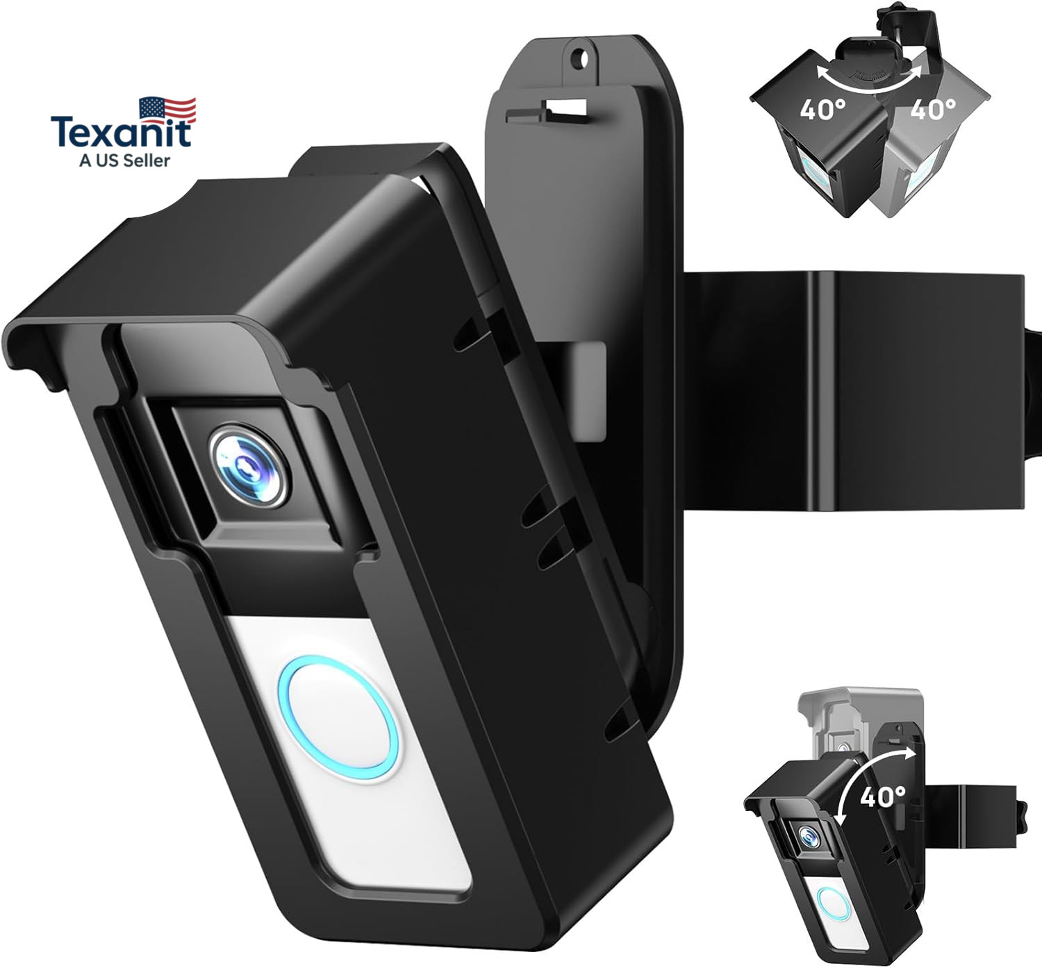 Video Doorbell Mount for Ring/Blink,  2025 Upgrade Doorbell Camera Mount with Tr