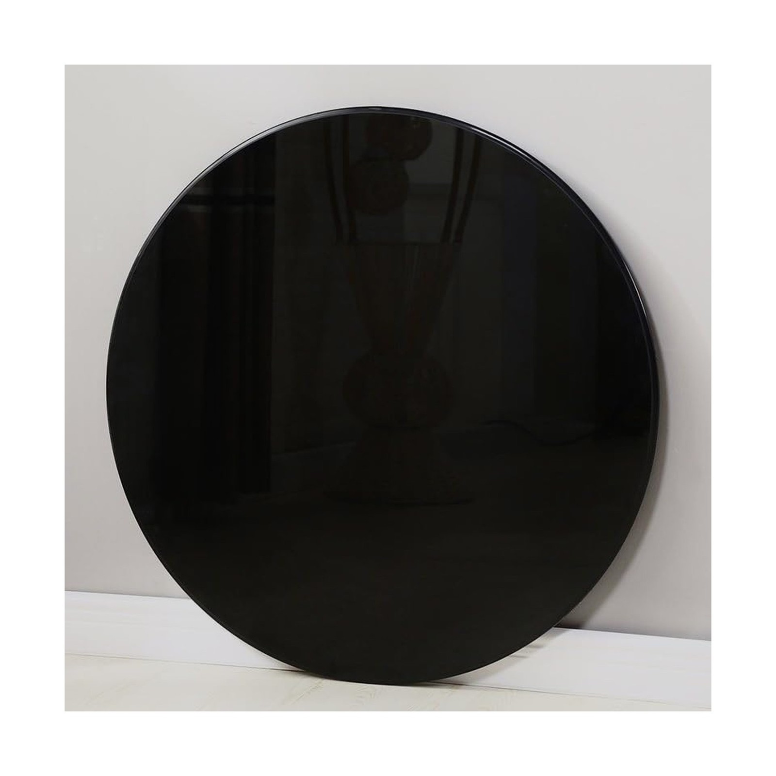 20 inch Round Glass Table Top - Black Tempered Glass Surface Protector - Safe...