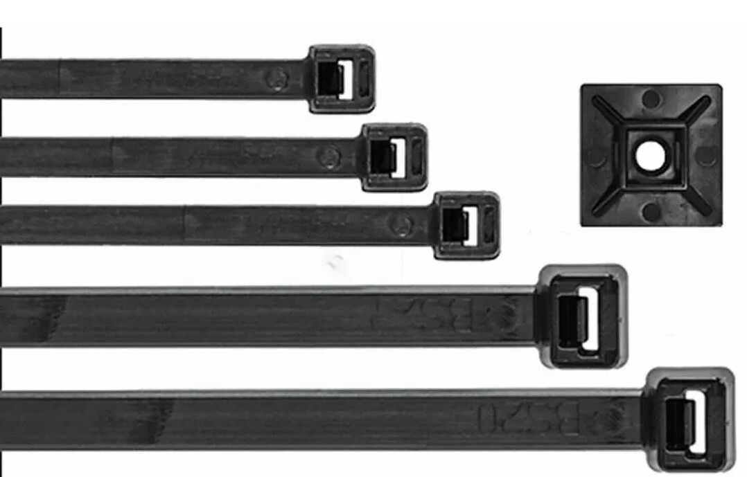GB 46-308UVB Cable Tie, Double-Lock 75 Lbs. Locking, 6/6 Nylon, Black - pk- 100