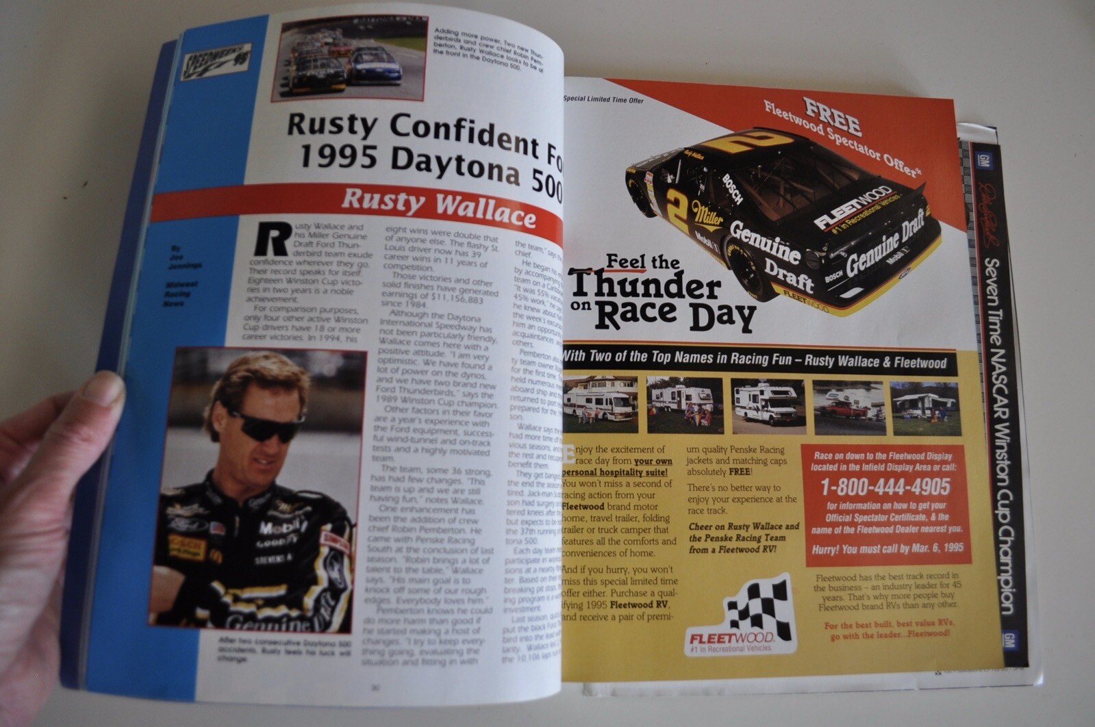 Daytona 500 Daytona Beach Speedweek 1995 37th Annual Program with Patch