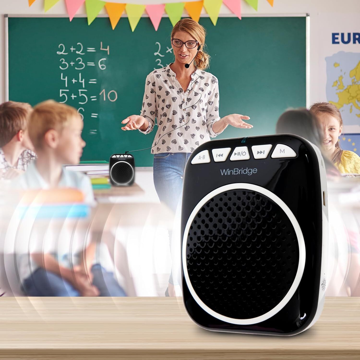 Portable Amplifier with Headset Microphone Personal Speaker Microphone