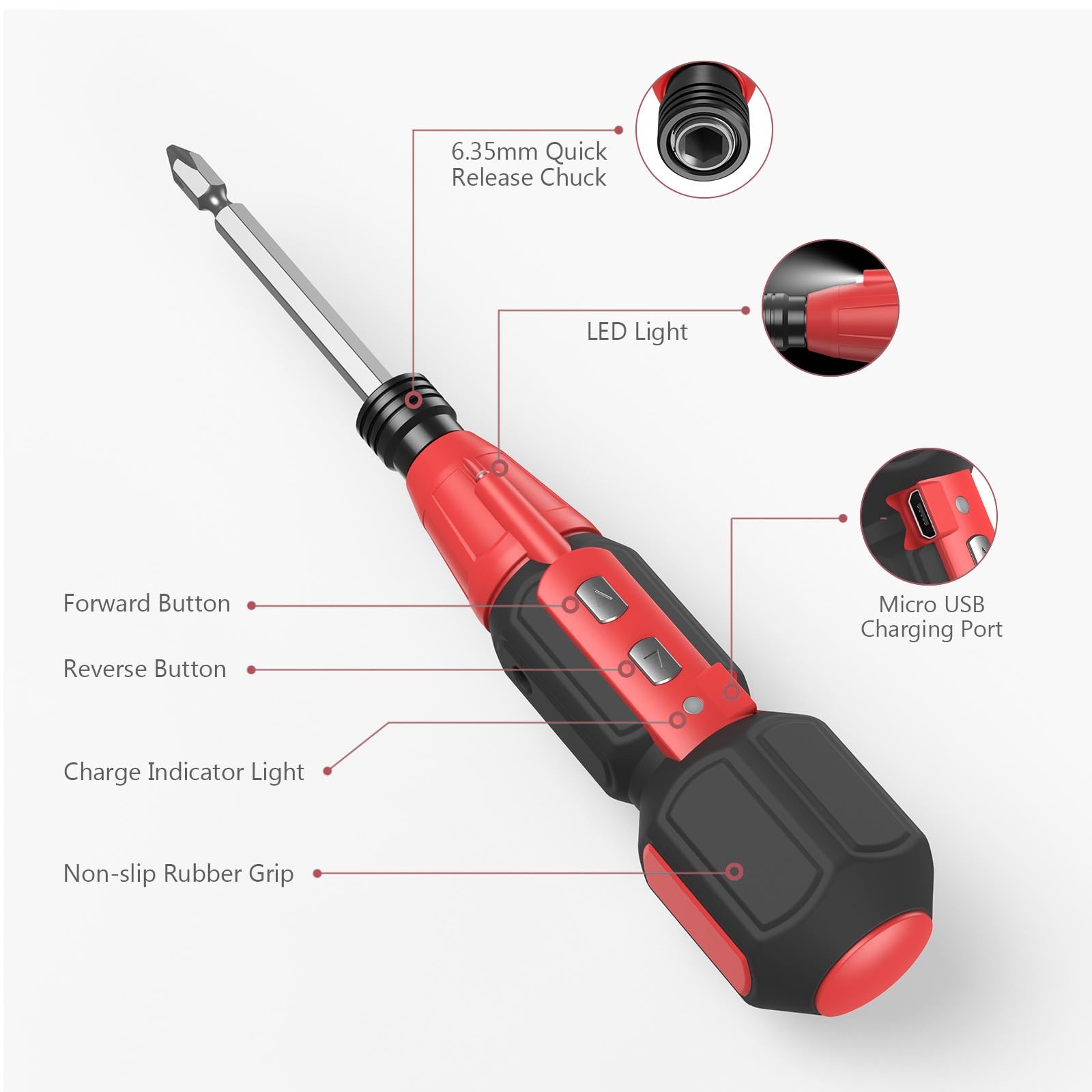 Cordless Screwdriver Kit, Rechargeable Screwdriver, Mini Power Screwdriver wi...
