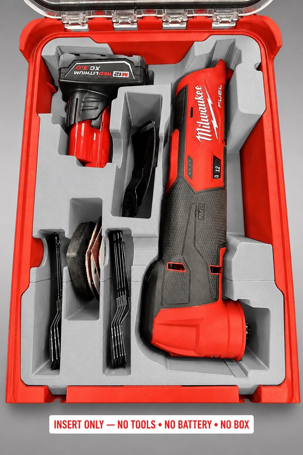 Milwaukee Packout Insert for M12 Oscillating Multi-Tool | 3D Printed
