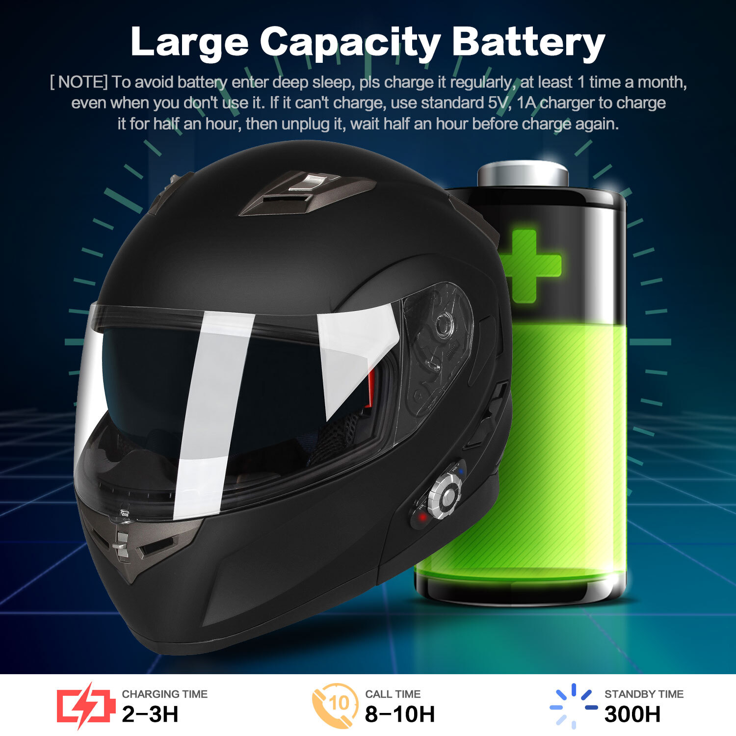 Motorcycle Helmet Modular Dual Visor & Bluetooth Headset Intercom & Gloves DOT