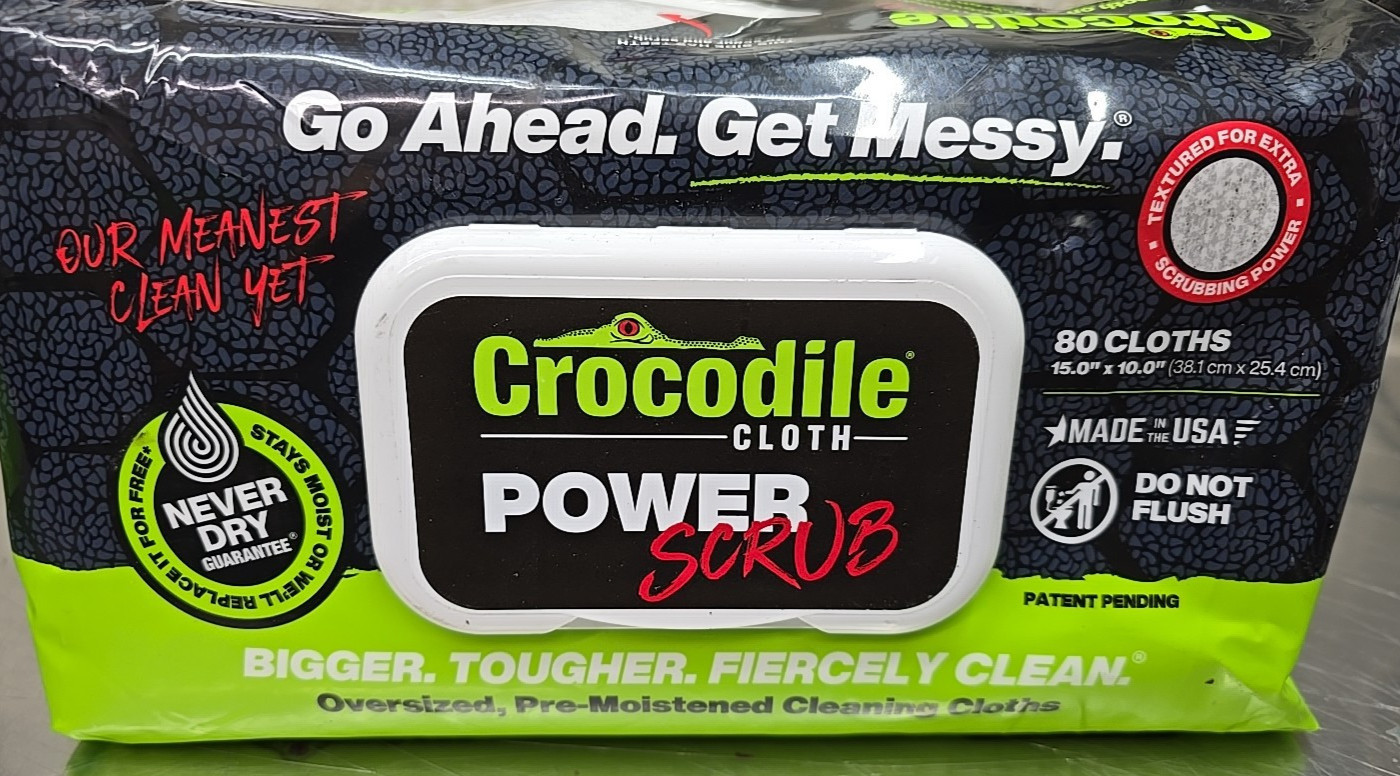Crocodile Cloth 6500-080 Power Scrub, 80 Count Huge Cloths