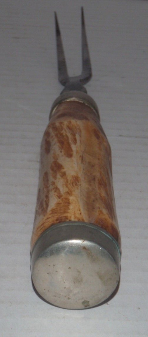 Vintage Stag Antler Handle Carving Fork 9 1/2"