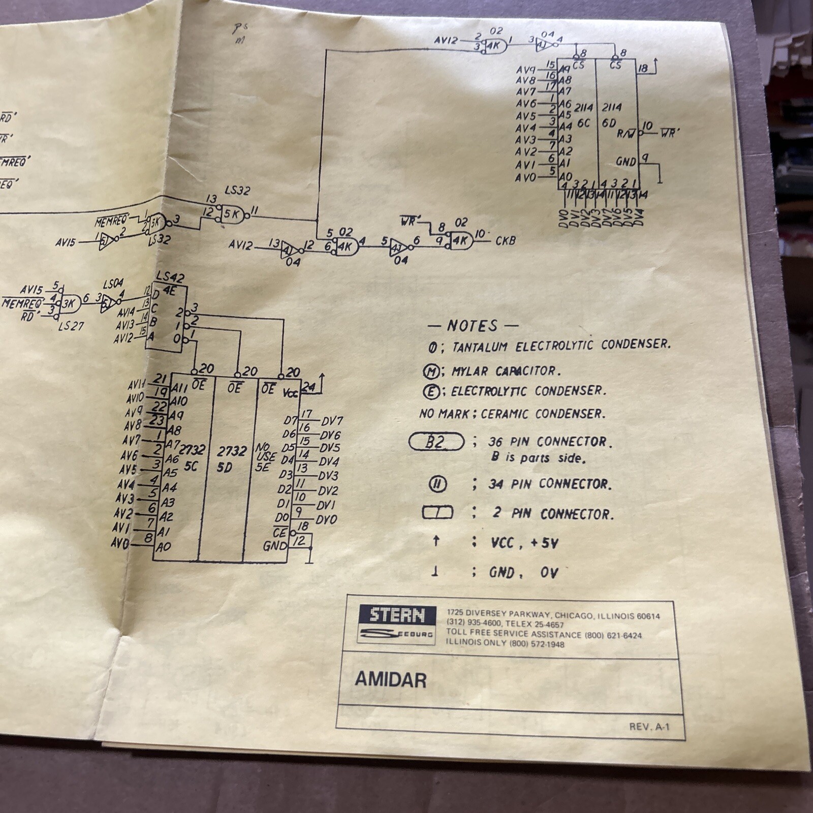 Original Amidar Stern Schematic Only Arcade Video game Owners Manual