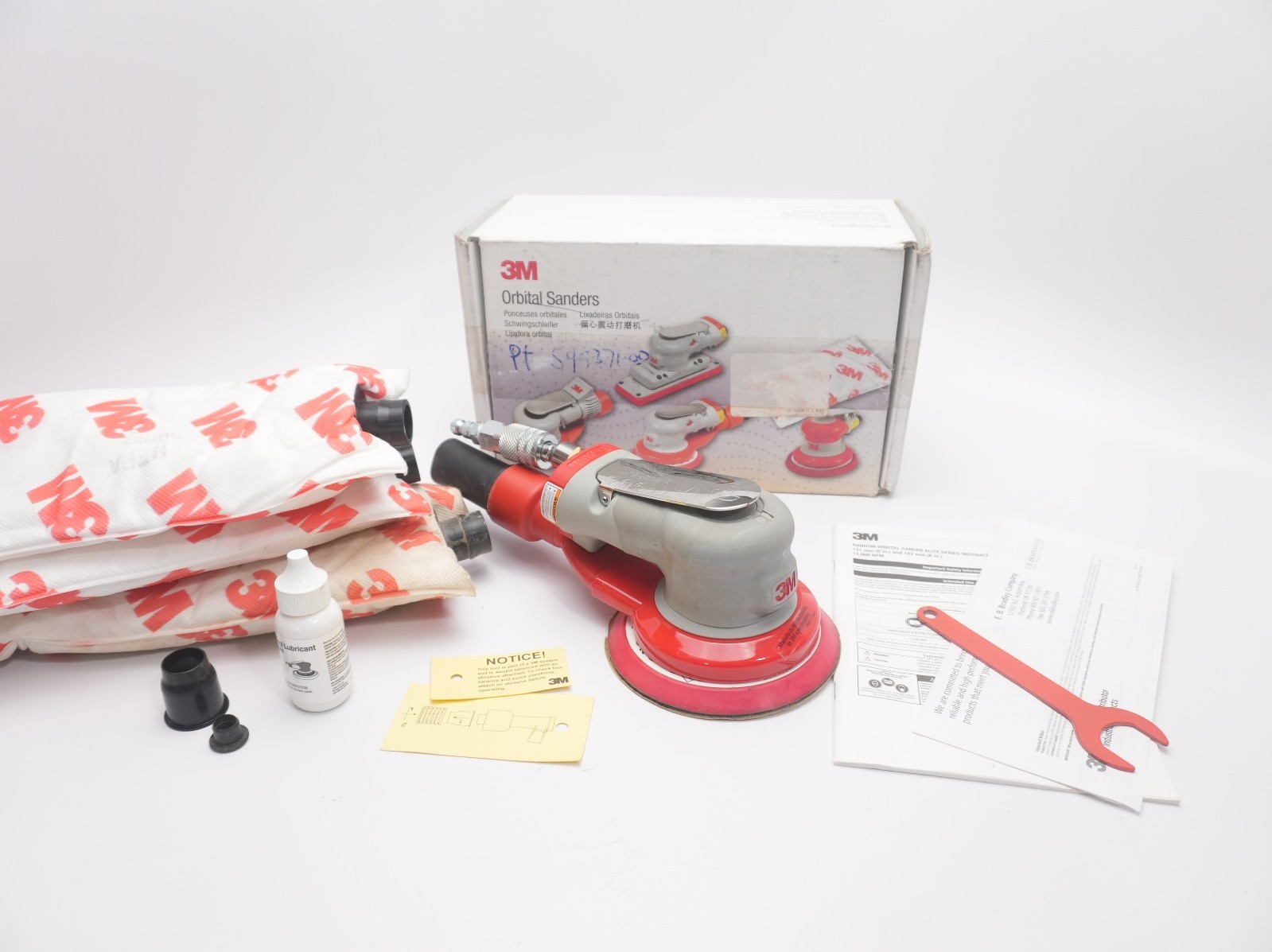 3M 28515 Elite 5" Pneumatic Random Orbital Sander Self-Generated Vacuum