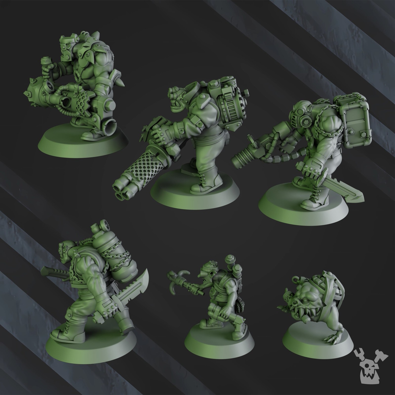 GREEN PORKAZ HORDE BLAK ORKS MOB