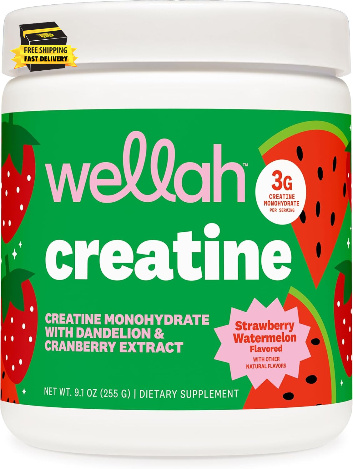 Creatine for Women (50 Servings) Strawberry Watermelon - 3G of Creatine Monohydr