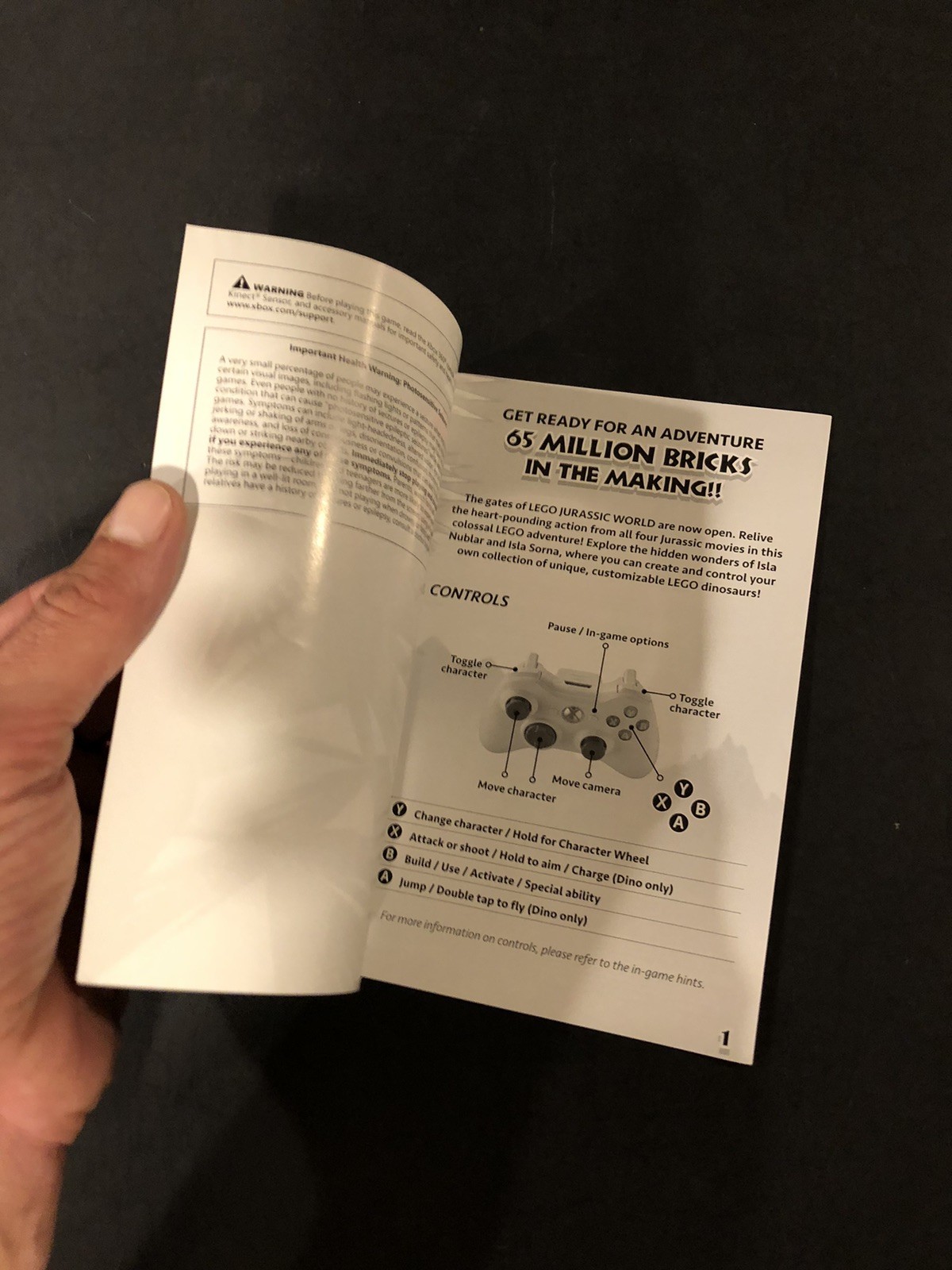 lego jurassic world xbox 360 Manual Only