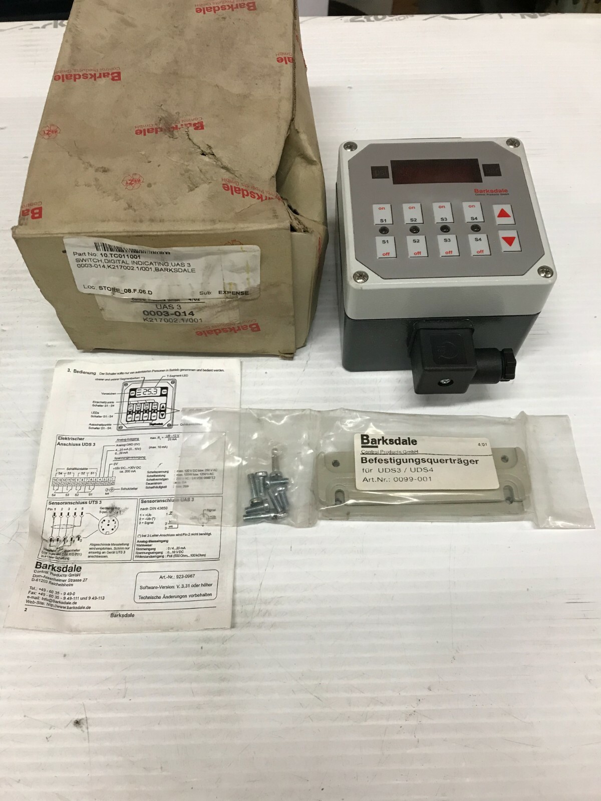 Barksdale 0003-014 Type UAS 3 Electronic Trip Amplifier Switch