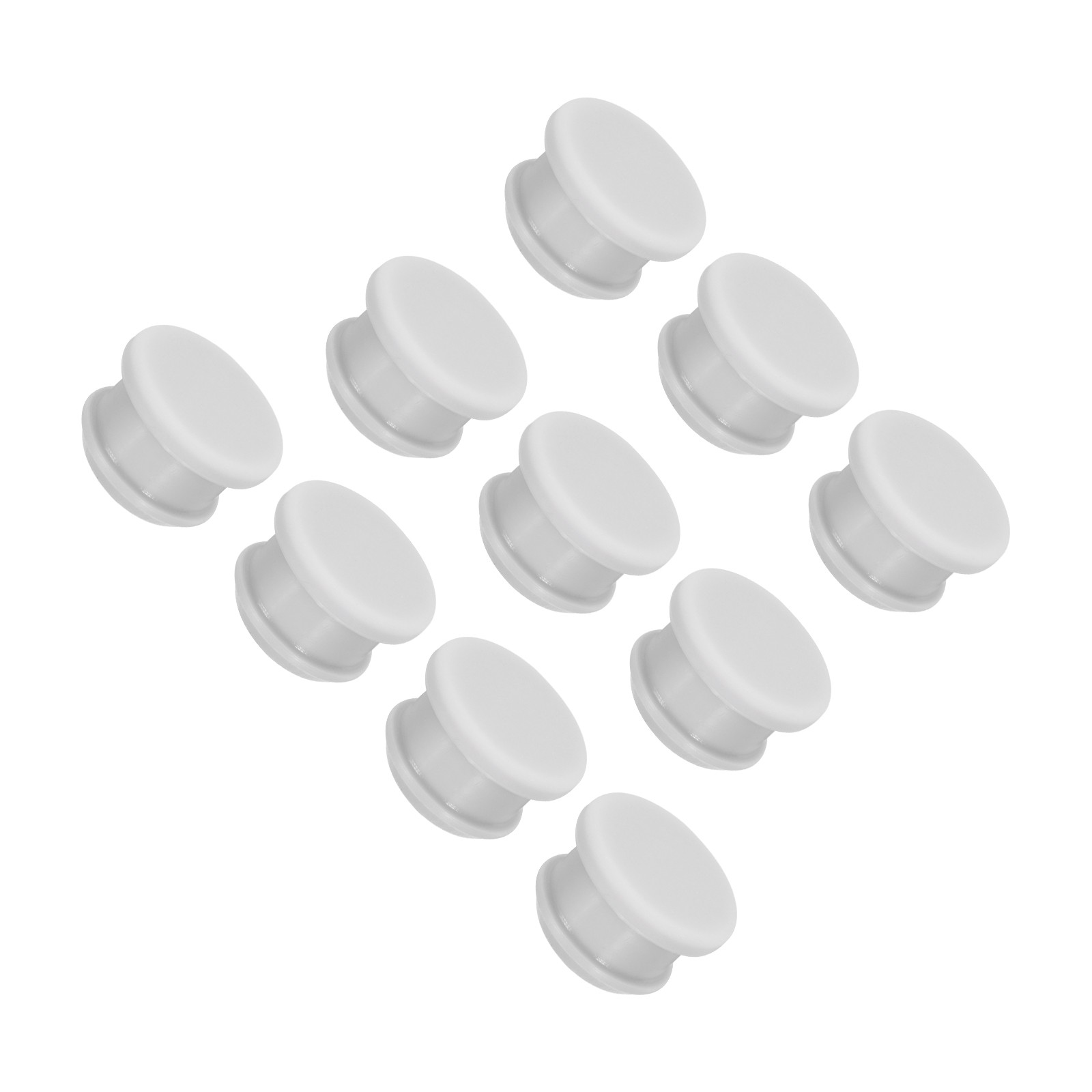 10pcs Silicone Hole Plugs Flush Type Panel Round Hole Plugs 13.5mm Diameter Grey