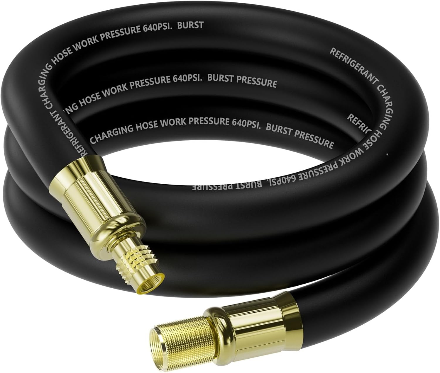 1/2" HVAC Vacuum Hose, 3/8" to 1/4" SAE Fittings High-Flow Refrigerant Hoses, 20
