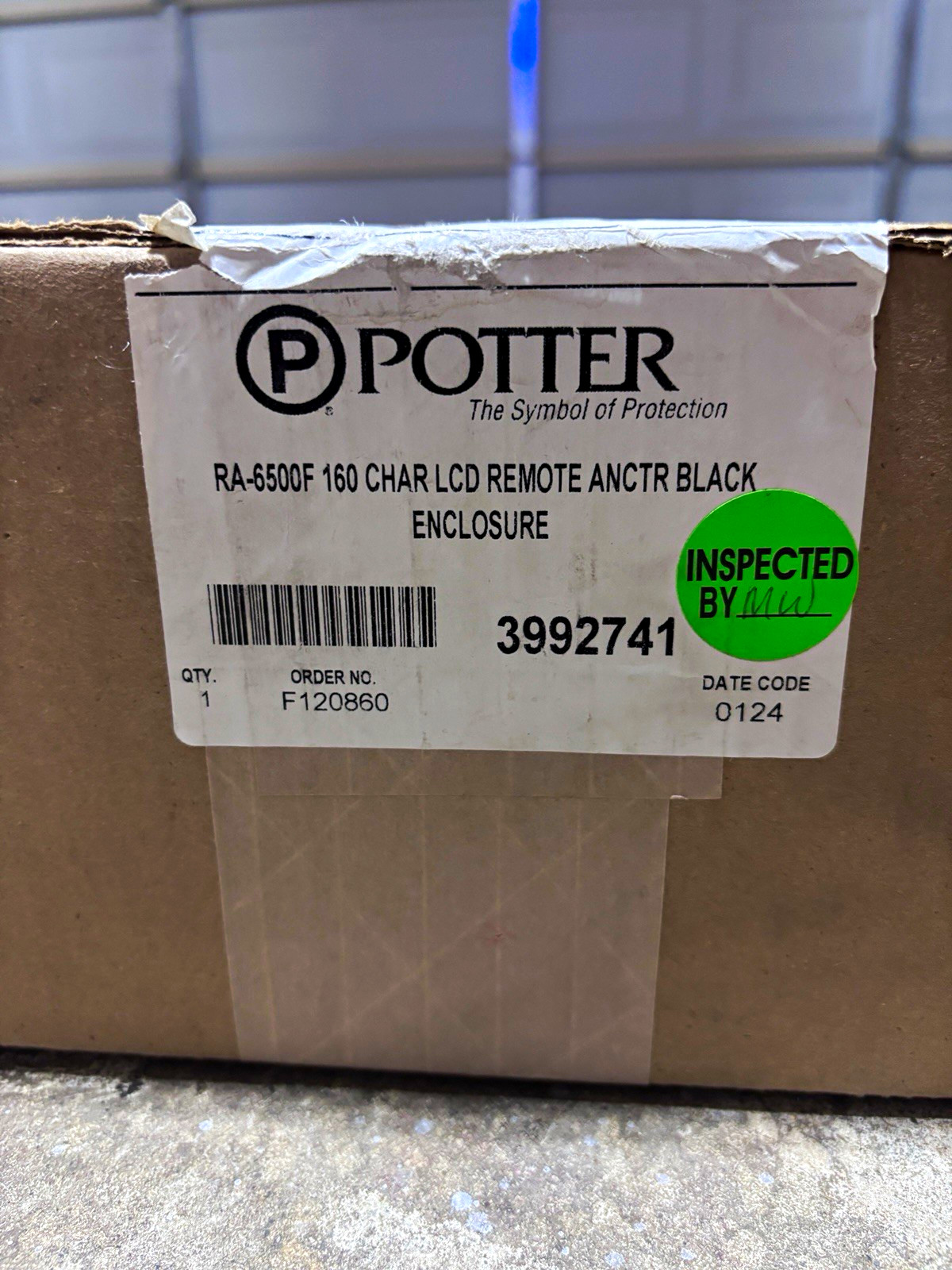 Potter RA-6500F 160-Character LCD Remote Annunciator, Black Enclosure